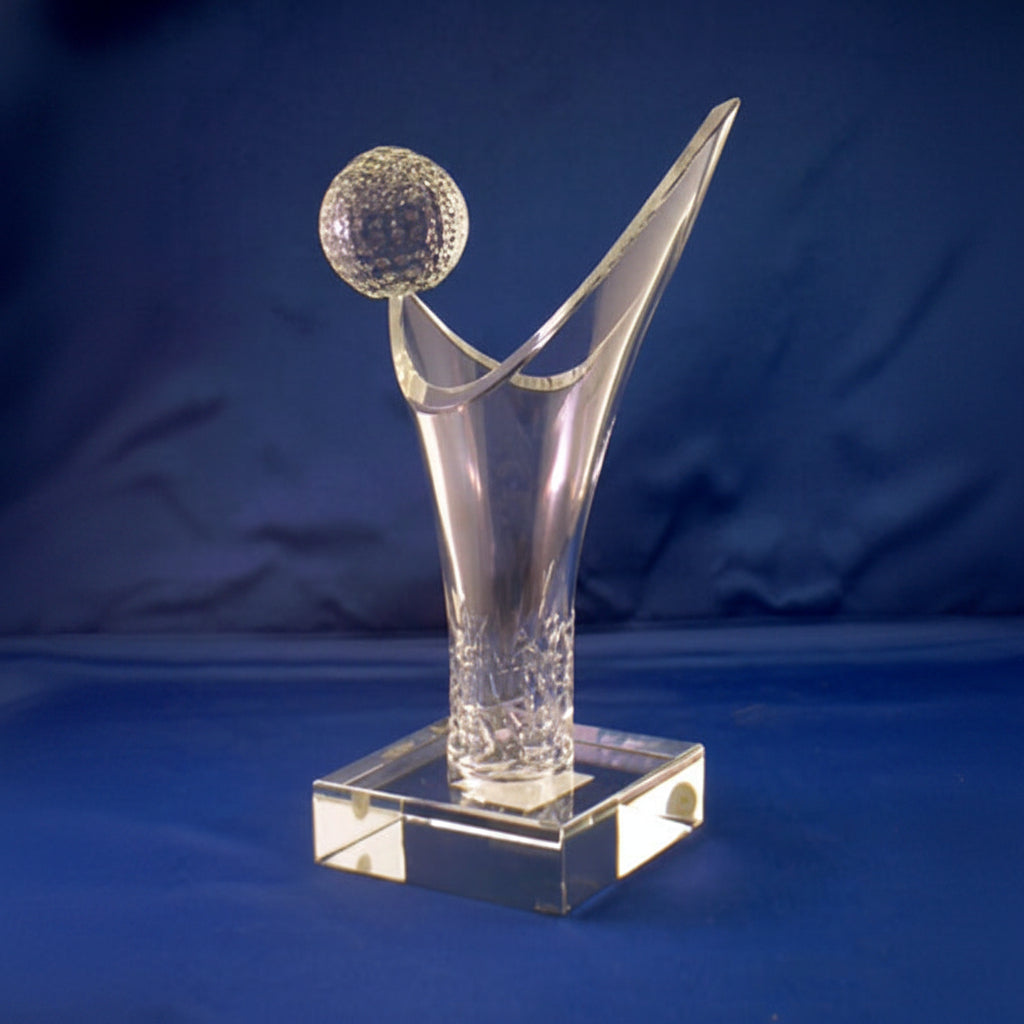 Optic Crystal - Golf Ball on Splash-shaped Glass