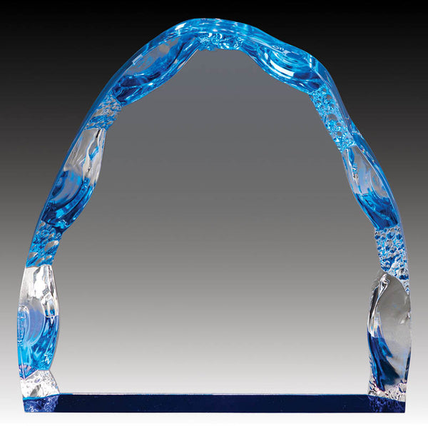 Acrylic - Mountain-shaped, Reflective, Blue Edges
