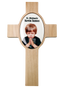 Memorial - Wooden Cross with Debossed Ceramic Oval