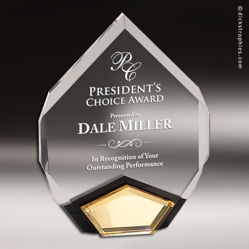 Acrylic - Faceted Gold Marquis Main image